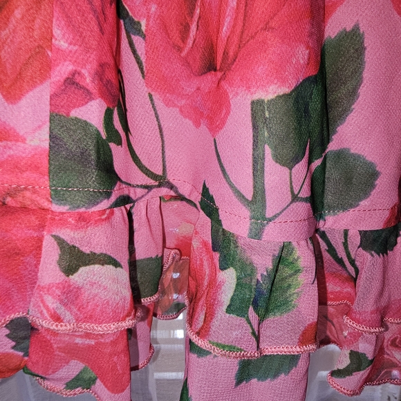 White Fox Boutique Pink Green A-line Mini Dress - Picture 4 of 6